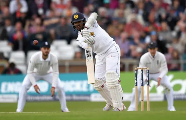 Dinesh Chandimal plays a shot