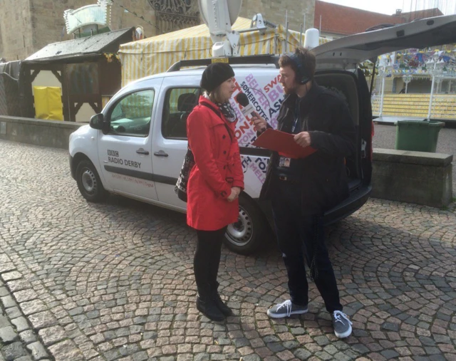 BBC Radio Derby's Martyn Williams talks to 2012 German envoy to Derby Sara Muller in Osnabruck