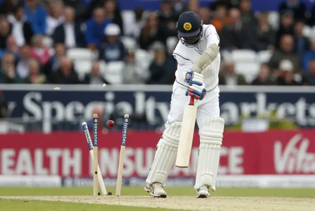 James Anderson bowls Pradeep