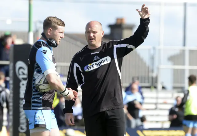 Glasgow fly-half Finn Russell and coach Gregor Townsend