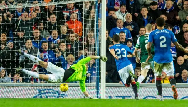 Jason Holt scores for Rangers against Hibernian