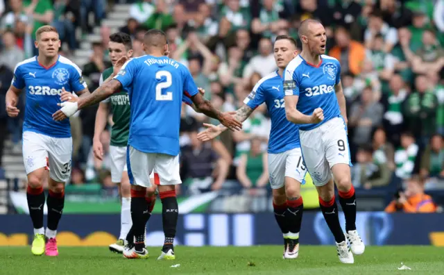 Rangers players celebrating