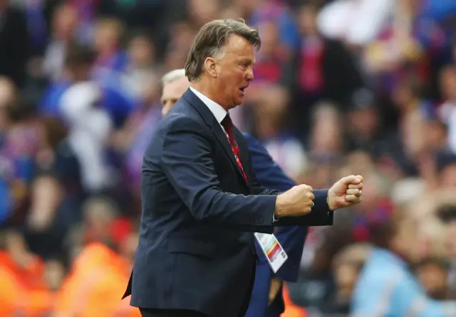 Louis van Gaal celebrates