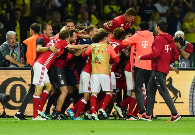 Bayern Munich celebrating