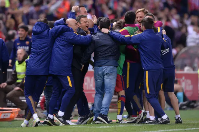 Luis Enrique celebrates