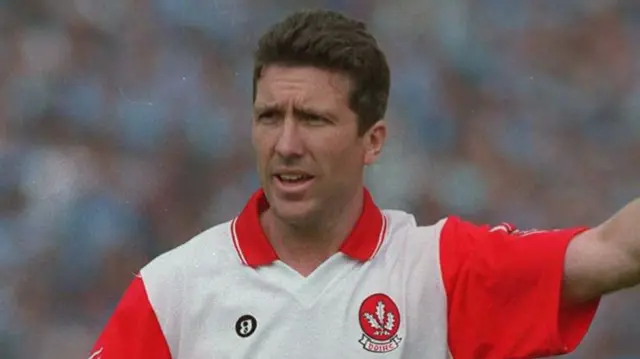 Derry manager Damian Barton during his playing days with the county