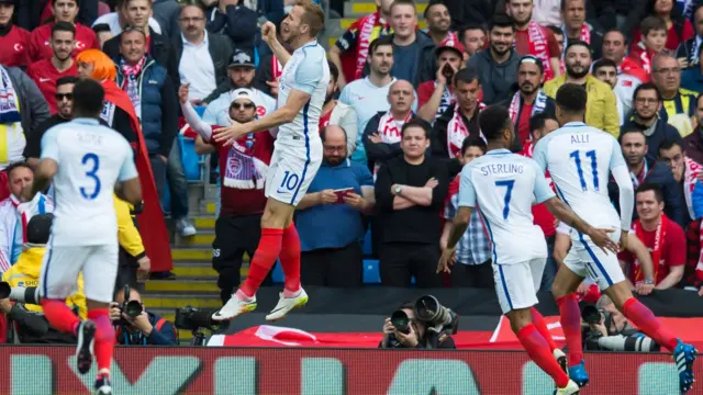 England players celebrate