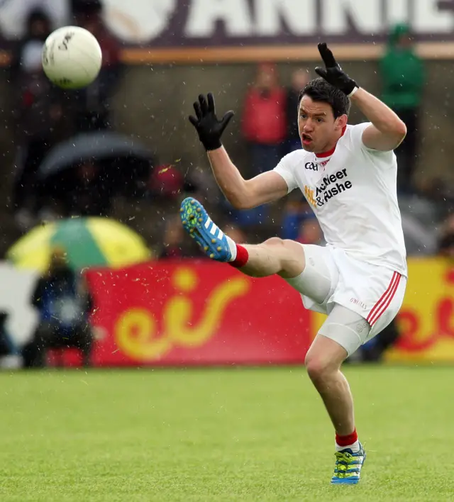 Matthew Donnelly in action for Tyrone against Derry