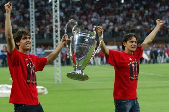 Kaka (L) and Filippo Inzagh