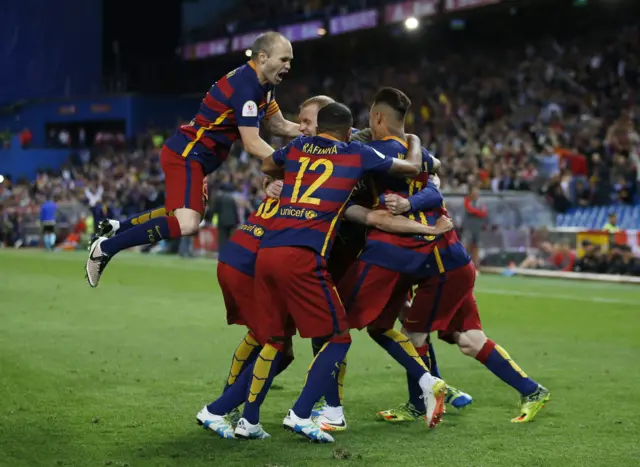 Barcelona players celebrate