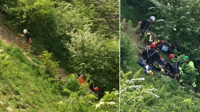 Rescue at Dunstable quarry