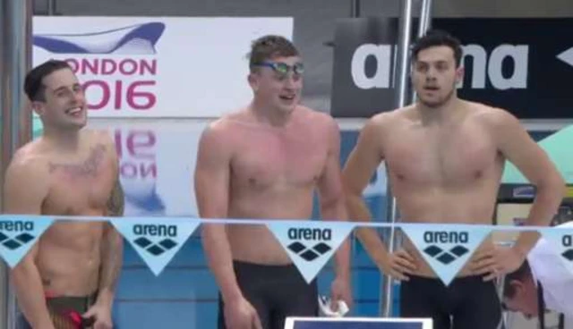 Adam Peaty with team mates