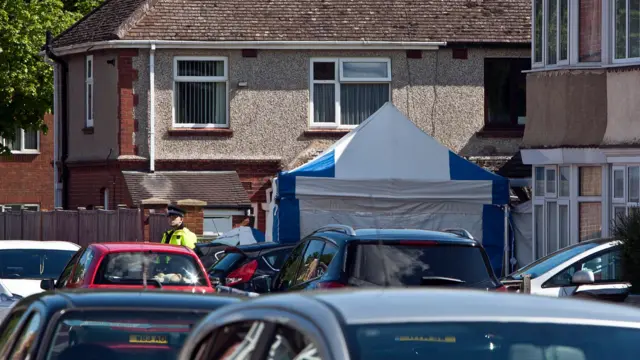 Police tent in Luton