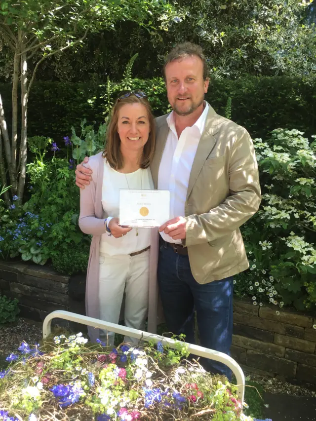 Alison and Stephen with award