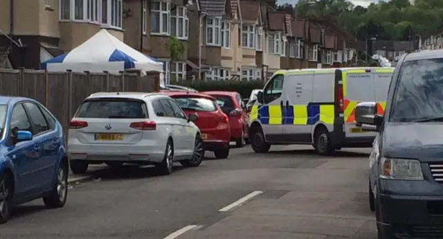Police in Overstone Road, Luton
