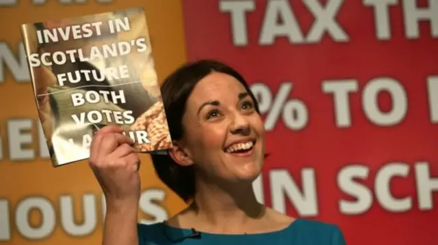 Scottish Labour Leader Kezia Dugdale with the 2016 election manifesto