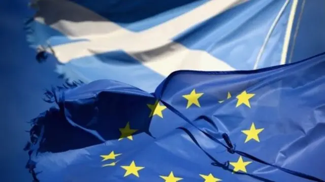 Saltire and EU flag