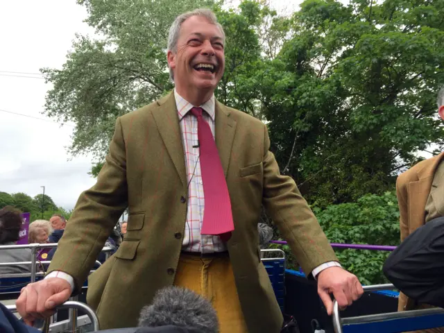 Nigel Farage on his battlebus