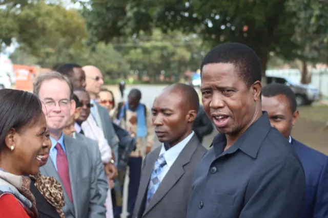 Zambia's President Edgar Lungu at the Africa Day celebration at the Freedom Statue in Lusaka.