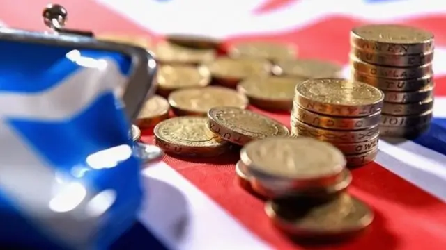 Money saltire purse and union jack flag