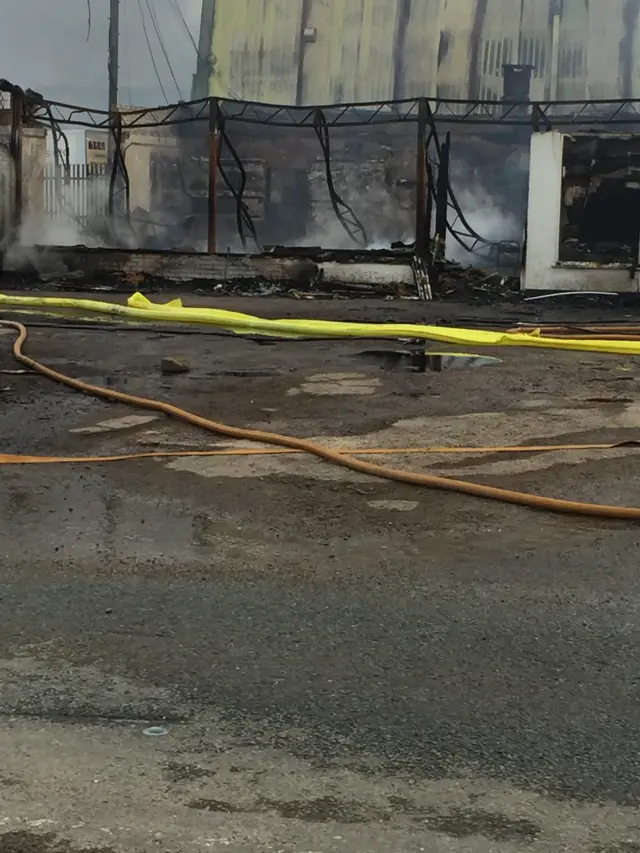 Burnt out shop at Four Winds Industrial estate