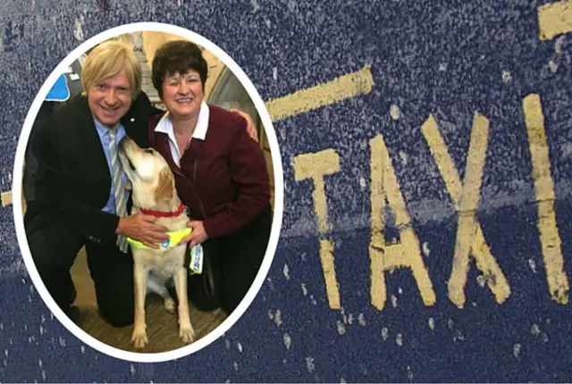 Michael Fabricant with Carol Trigg and her guide dog Flora