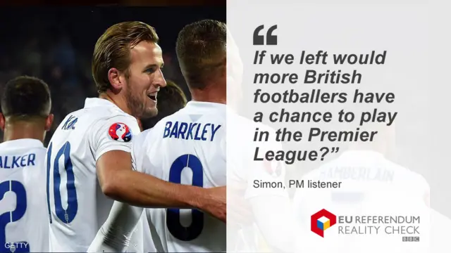 Simon asks: "If we left would more British footballers have a chance to play in the Premier League?"