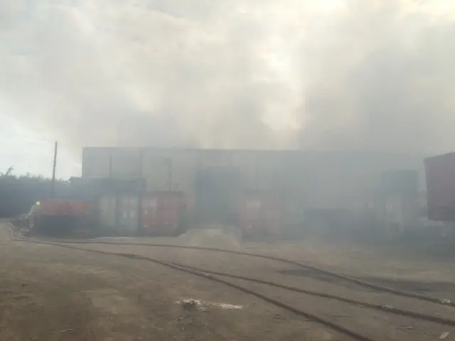 Smoke at industrial estate fire