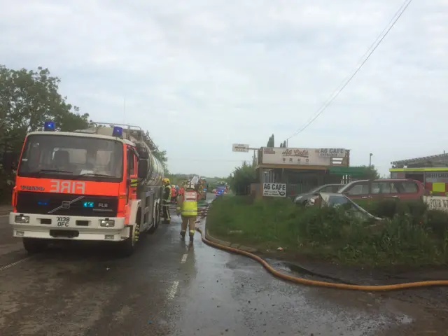 Fire fighters at Four Winds Industrial Estate