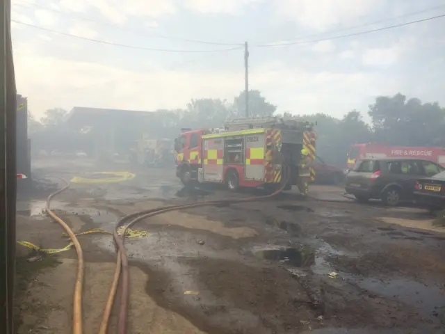 Fire crews at scene of fire