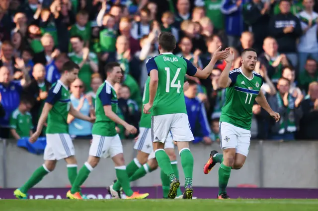 Kyle Lafferty scores for Northern Ireland