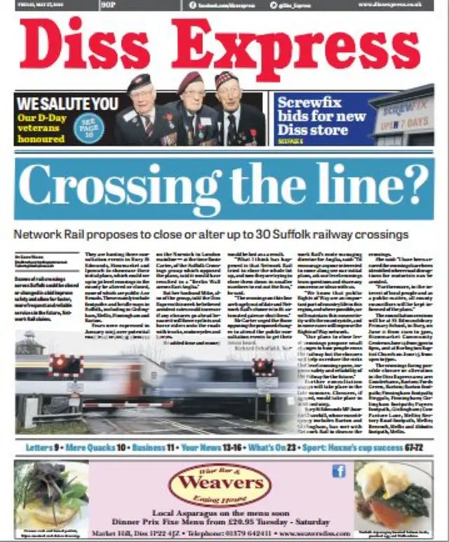 Diss Express front page