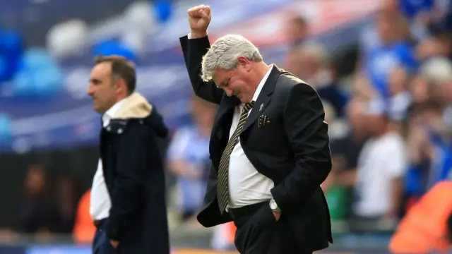 Steve Bruce celebrates