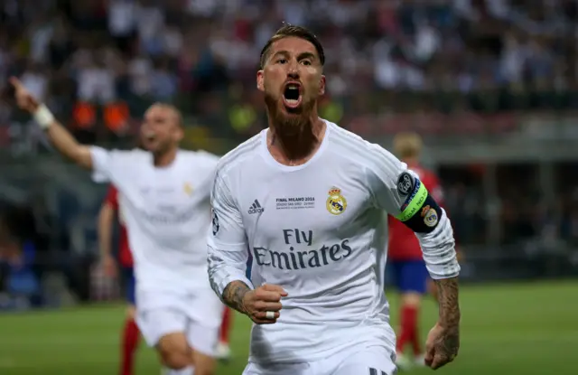 Sergio Ramos celebrates