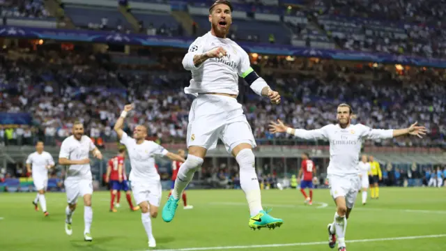 Sergio Ramos celebrates