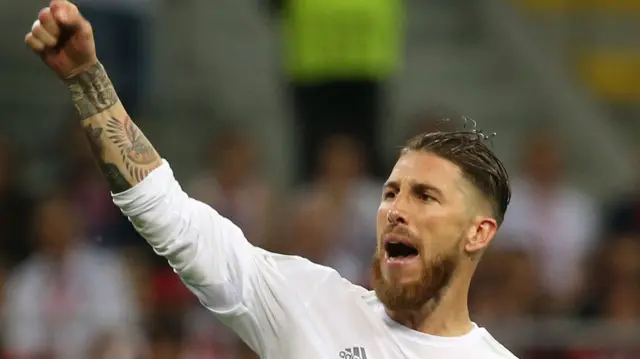 Sergio Ramos celebrates