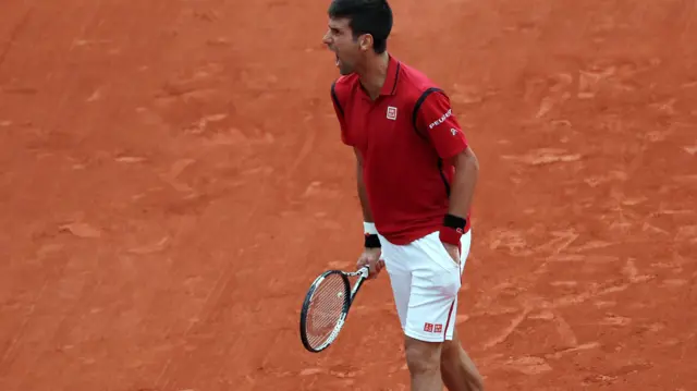 Novak Djokovic celebrates