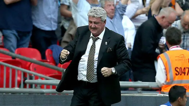 Steve Bruce celebrates