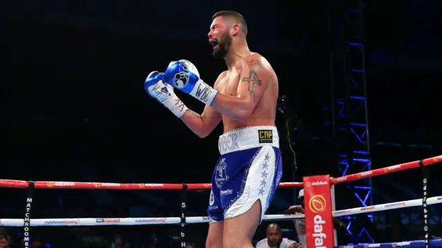 Tony Bellew celebrates