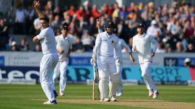 Chris Woakes takes a wicket