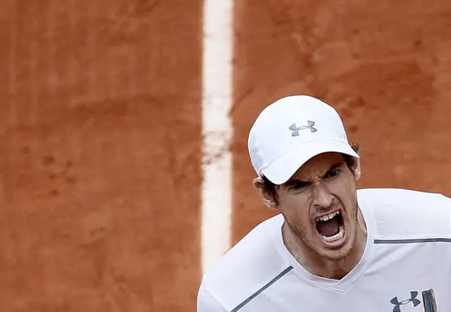 Andy Murray reacts