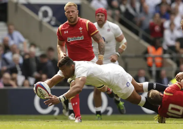 Luther Burrell scores