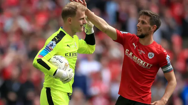 Conor Hourihane and goalkeeper Adam Davies