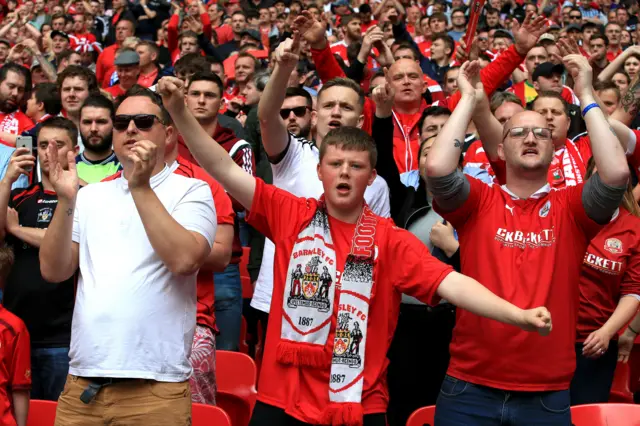 Barnsley fans show their support