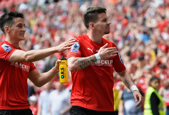 Adam Hammill celebrates