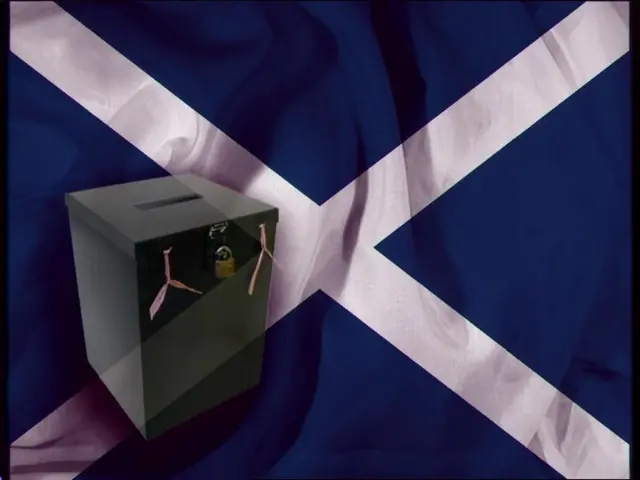 Saltire flag and ballot box