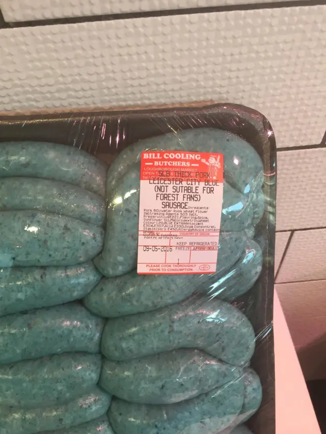 Blue sausages