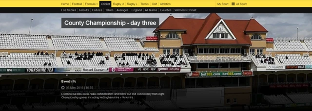 County Championship live page