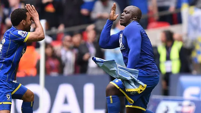 Adebayo Akinfenwa celebrates