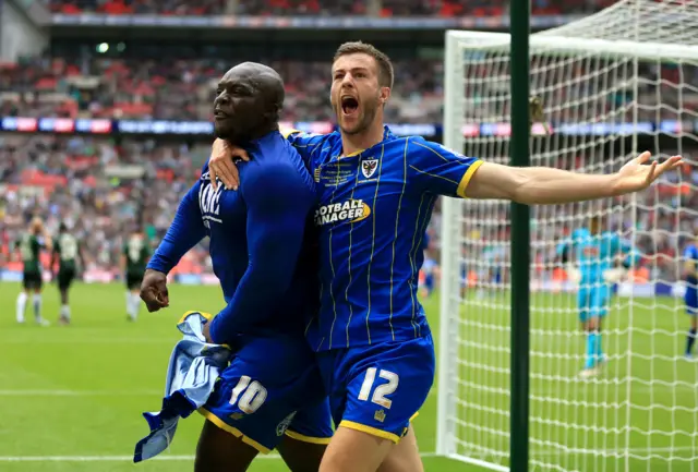 Adebayo Akinfenwa celebrates